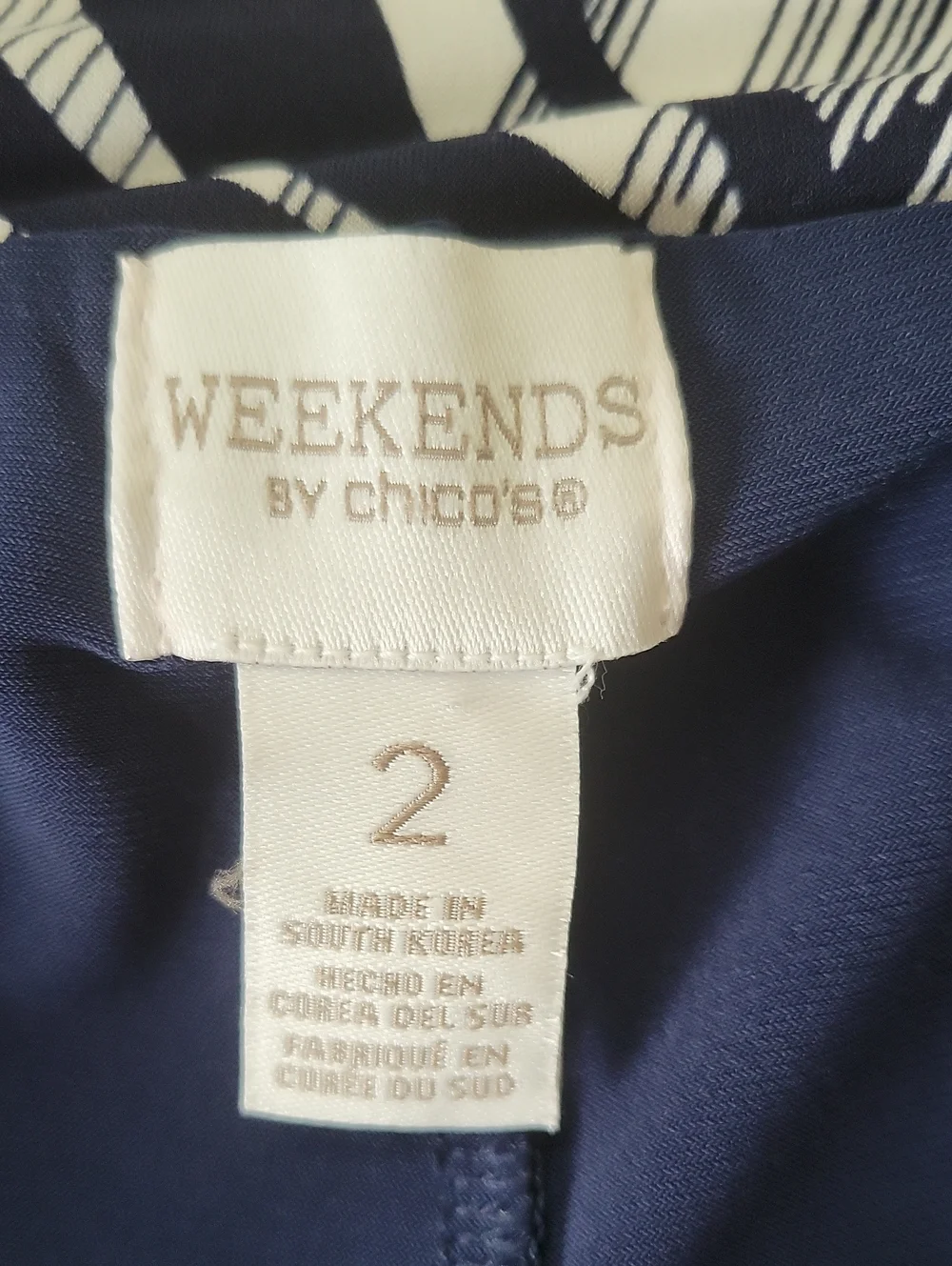 Weekends by Chico's Blue White Pull-on Skort Size Large